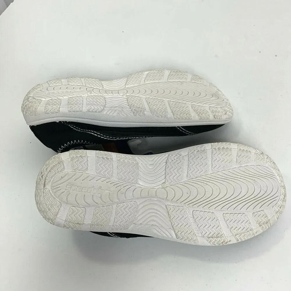 Speedo Jr Youth Water Shoes Size Small 13 - 1 Black Rubber Sole Slip On